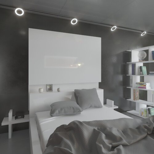 Трековый светодиодный светильник для однофазного шинопровода Spila серебро 12W 4200K - Фото 6