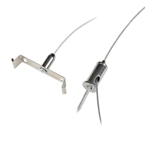 UFL-H02 SILVER 100 POLYBAG Комплект крепления для подвесного монтажа накладных светильников, Два тросика с креплениями длиной 1м. - фото 2