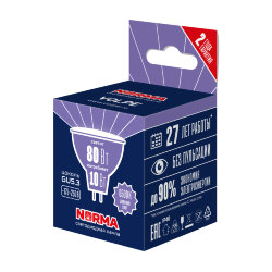LED-JCDR-10W-6500K-GU5.3-NR Лампа светодиодная, Форма JCDR, матовая, Серия Norma, Дневной белый свет 6500K, Картон
