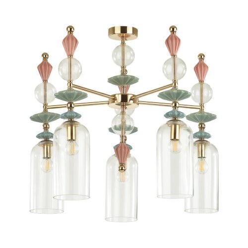 Люстра потолочная «ODEON LIGHT EXCLUSIVE» 4855/5C, серия: BIZET (крепление на планке). Фото 1.