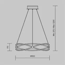 Подвесной светильник Weave 3000K 56Вт (Никель)