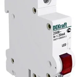 Лампа сигнальная ЛС-101 на DIN-рейку 1p красн. LED DEKraft 18002DEK