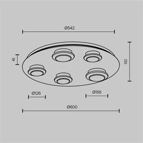 Потолочный светильник Pharao 3000К 56Вт (Черный и Латунь) - фото 11