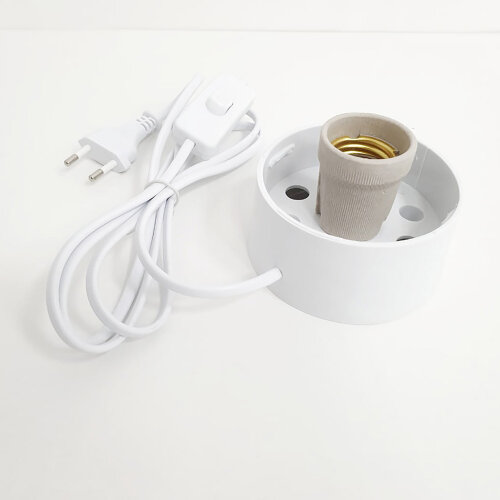 UFP-A01A-C10-170 WHITE Основание под плафон, с цоколем Е27, сетевой шнур с вилкой и выключателем, 1.7м в-к, для декоративных светильников, Белый. - фото 1