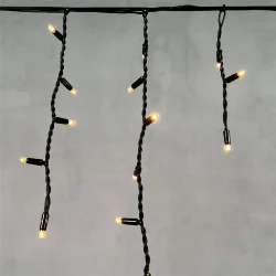 Гирлянда Бахрома 3,1 x 0,5 м Экстра Тепло-Белая 220В, 120 LED, Провод Черный Каучук, IP65