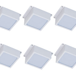 Универсальный офисный светодиодный светильник Грильято комплект 6 шт 48 Вт IP20 100x100x40 мм 3000K Опал