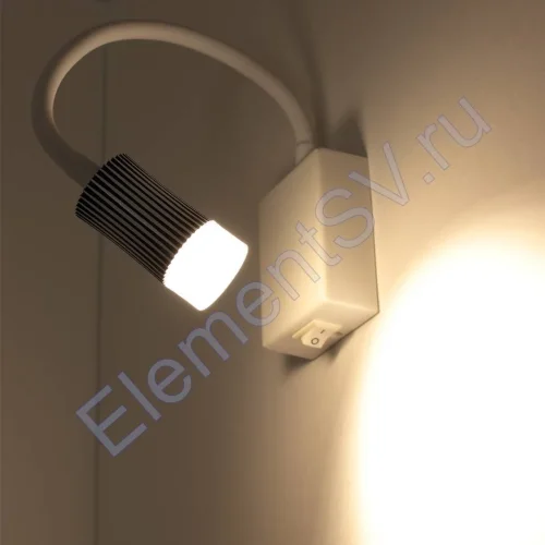 Светильник светодиодный прикроватный DH17 (220V, 5W, warm white, белый c черным корпус) - фото.