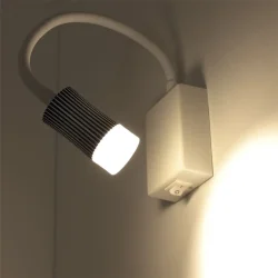 Светильник светодиодный прикроватный DH17 (220V, 5W, warm white, белый c черным корпус)