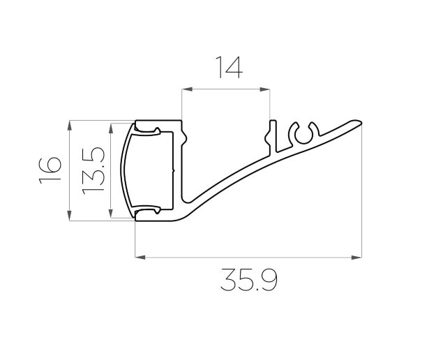 Профиль накладной алюминиевый для стен LC-NS-1636-2 Anod - фото 3