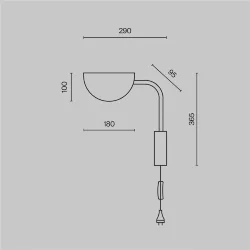 Настенный светильник (бра) Mollis G9х1 (Черный)