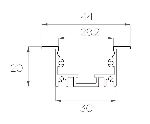 Профиль врезной алюминиевый LC-LPV-2044-2 Anod - фото 2