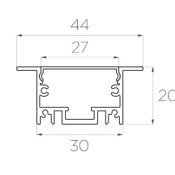 Профиль врезной алюминиевый LC-LPV-2044-2 Anod
