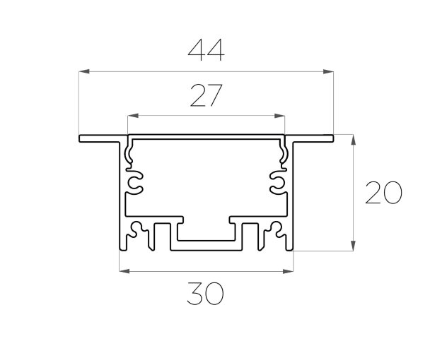 Профиль врезной алюминиевый LC-LPV-2044-2 Anod - фото 3