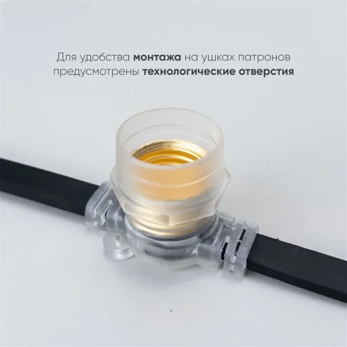 Белт-Лайт 10м, Провод Черный Каучук, Шаг 40 см, 25 Прозрачных Патронов, IP65. Фото 2.