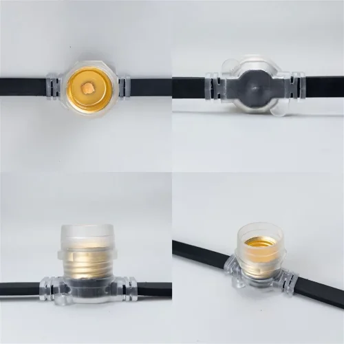 Белт-Лайт 10м, Провод Черный Каучук, Шаг 40 см, 25 Прозрачных Патронов, IP65. Фото 4.