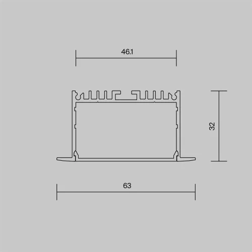 Алюминиевый профиль встраиваемый ALM-6332-S-2M (Серебро) - фото 5