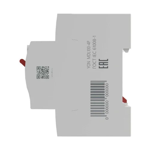 Выключатель дифференциального тока (УЗО) 4п (3P+N) 63А 100мА тип AC MDL100 YON MDL100-4P3-63-AC - фото 3