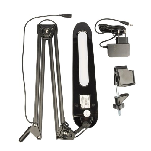 TLD-524 Black-8W-Светильник настольный на струбцине-LED-500Lm-4500K-Dimmer-Цвет-черный - фото 2