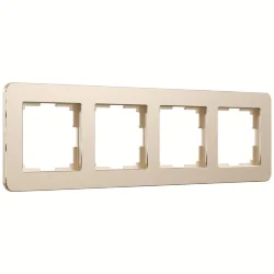 Рамка из металла на 4 поста Platinum шампань W0042611