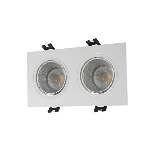 DK3072-WH+CH Встраиваемый светильник, IP 20, 10 Вт, GU5.3, LED, белый/хром, пластик.