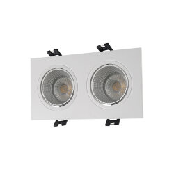Встраиваемый светильник, IP 20, 10 Вт, GU5.3, LED, белый/хром, пластик, Denkirs DK3072-WH+CH