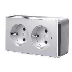 Розетка двойная с заземлением Gallant серебряный W5072106