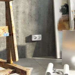 Розетка двойная с заземлением Gallant серебряный W5072106