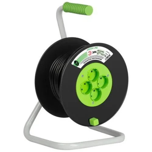 Удлинитель на пластик. катушке 4х40м без заземл. KAT-2x1.5-40m Greenline ПВС 2х1.5 Эра Б0065088 - фото