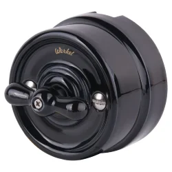 Переключатель/выключатель одноклавишный черный Ретро W5612008