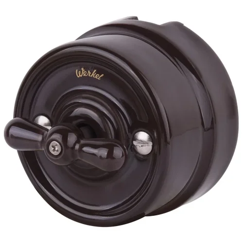 Выключатель на 4 положения двухклавишный коричневый ретро W5620014 - фото