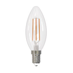 LED-C35-9W-3000K-E14-CL PLS02WH Лампа светодиодная, Форма свеча, прозрачная, Серия Sky, Теплый белый свет 3000К.
