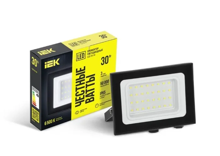 Прожектор светодиодный СДО 06-30 6500К IP65 черн. IEK LPDO601-30-65-K02 - фото