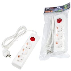 S-GCU3-1.5B WHITE Удлинитель серии Ultra, шнур 1.5м., 3 гнезда, 16A, с-з, Белый, TM Uniel