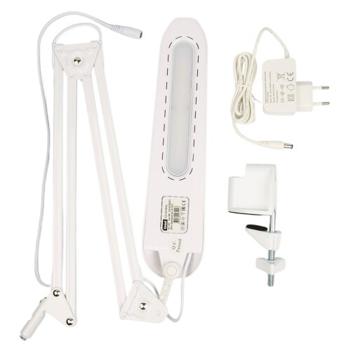 TLD-524 White-8W-Светильник настольный на струбцине-LED-500Lm-4500K-Dimmer-Цвет-белый - фото 2
