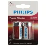 Элемент питания алкалиновый C/LR14 1.5В Power (блист. 2шт) Philips Б0062687 - фото