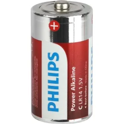 Элемент питания алкалиновый C/LR14 1.5В Power (блист. 2шт) Philips Б0062687