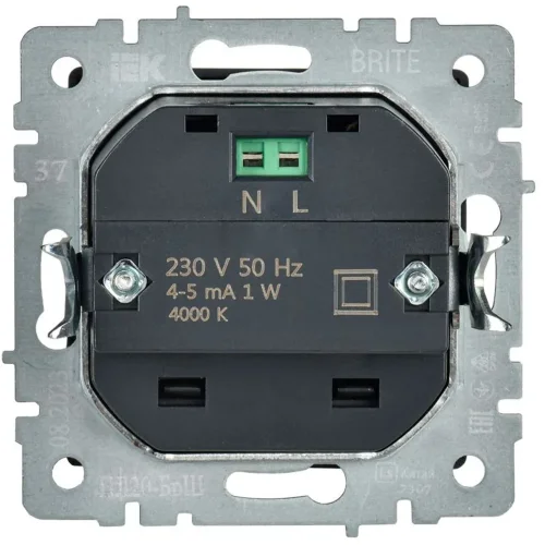 Подсветка светодиодная BRITE встраив. ПЛ20-БрШ механизм шампань IEK BR-FL20-K37 - фото 3