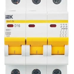 Выключатель автоматический модульный 3п D 16А 4.5кА ВА47-29 KARAT IEK MVA20-3-016-D