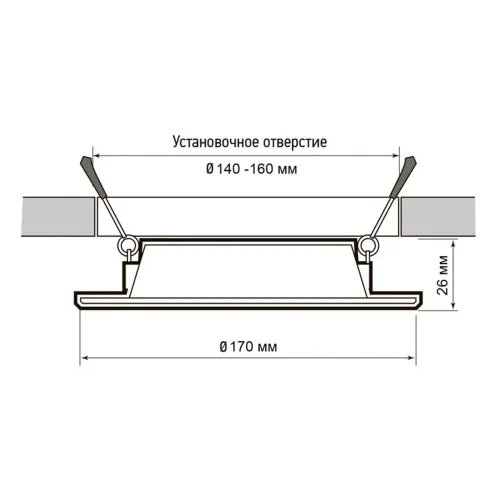 Светильник светодиодный PLED DL7 18Вт 6500К IP54 1530лм WH встраив. бел. Pro JazzWay 5069107 - фото 6