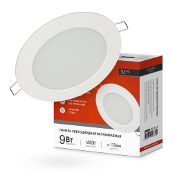 Панель светодиодная встраиваемая круглая RLP-VC 940WH 9Вт 230В 4000К 630Лм 118мм белая IP40 IN HOME