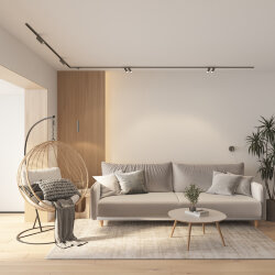Светильник для трека SHINE SPOT со светодиодом, D40*H200 кабель 1500мм, 48V DC, 8W, RA?90, 3000K, IP20, темный никель, алюминий, Denkirs DK5744-DN