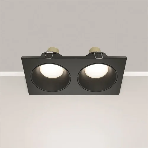 Встраиваемый светильник Zoom GU10 2x10Вт IP 65 (Черный) - фото 5