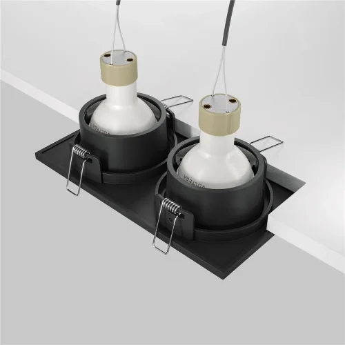 Встраиваемый светильник Zoom GU10 2x10Вт IP 65 (Черный) - фото 12