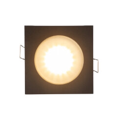 Встраиваемый светильник влагозащ., IP 44, 50 Вт, GU10, черный, алюминий, Denkirs DK3015-BK