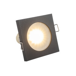 Встраиваемый светильник влагозащ., IP 44, 50 Вт, GU10, черный, алюминий, Denkirs DK3015-BK