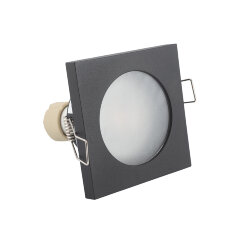 Встраиваемый светильник влагозащ., IP 44, 50 Вт, GU10, черный, алюминий, Denkirs DK3015-BK