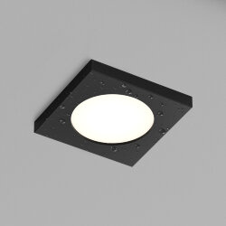 Встраиваемый светильник влагозащ., IP 44, 50 Вт, GU10, черный, алюминий, Denkirs DK3015-BK