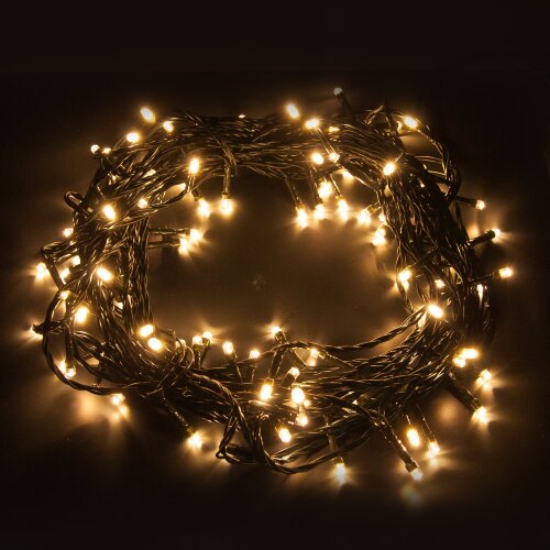 Новогодняя гирлянда нить теплый белый 10м IP20 - фото 1
