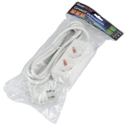 S-GCU2-3 WHITE Удлинитель серии Ultra, шнур 3м., 2 гнезда, 16A, с-з, Белый, TM Uniel