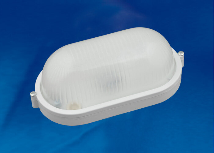 ULW-K23A 8W/6000K IP54 WHITE Светильник светодиодный влагозащищенный. Овал. Дневной белый свет (6000K) 600Лм. 210х105х80мм. Корпус белый. ТМ Uniel - фото